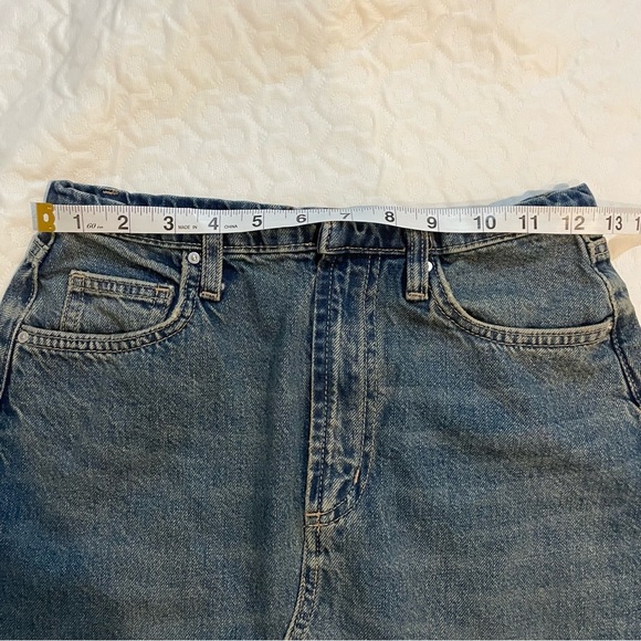 Cotton:On Denim Maxi Shirt Low Waisted Raw Hem Size 2 Boho Cowgirl Blue Jean - Picture 7 of 12